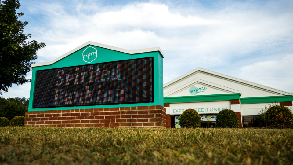 Spirited Banking Sign